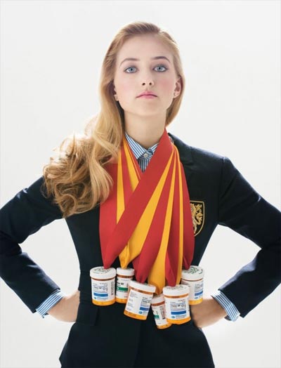 A young woman in a school uniform